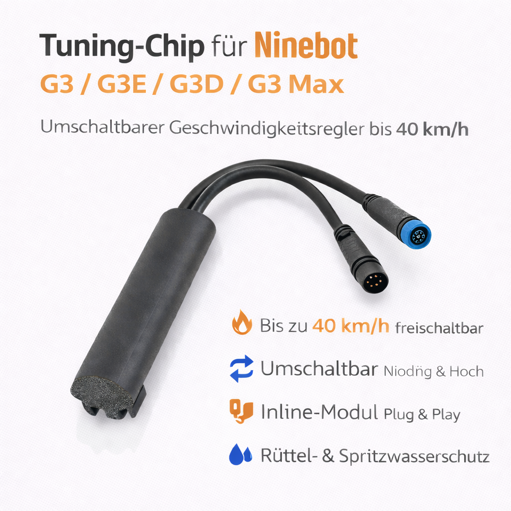 Tuning Chip für Ninebot G3 / G3E / G3D / G3 Max – Umschaltbarer Geschwindigkeitsregler bis 40 km/h