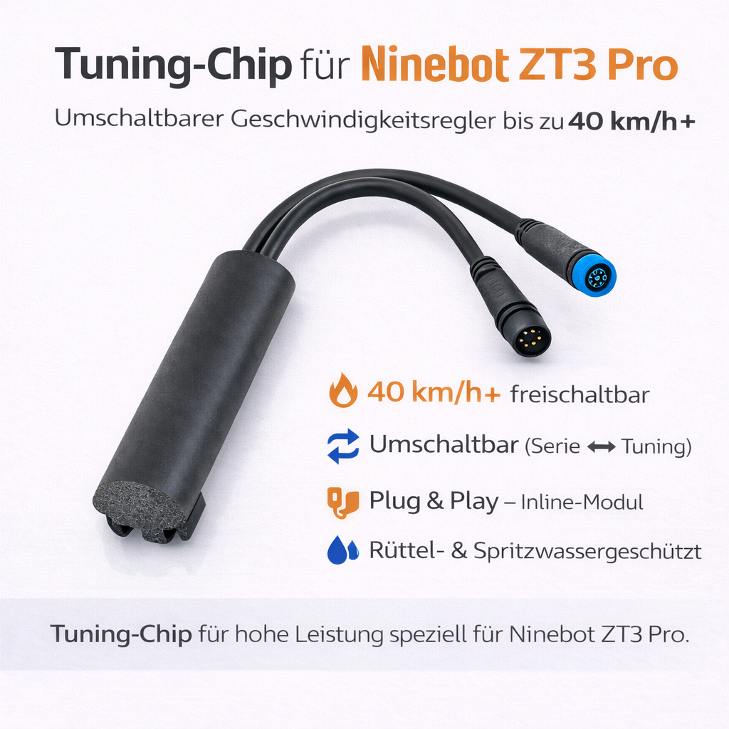 Tuning Chip für Ninebot ZT3 Pro – Umschaltbarer Geschwindigkeitsregler bis 38 km/h