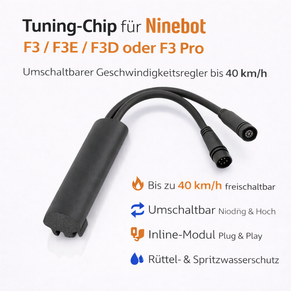 Tuning-Chip für Ninebot F3 / F3E / F3D / F3 Pro – Umschaltbarer Geschwindigkeitsregler bis 40 km/h